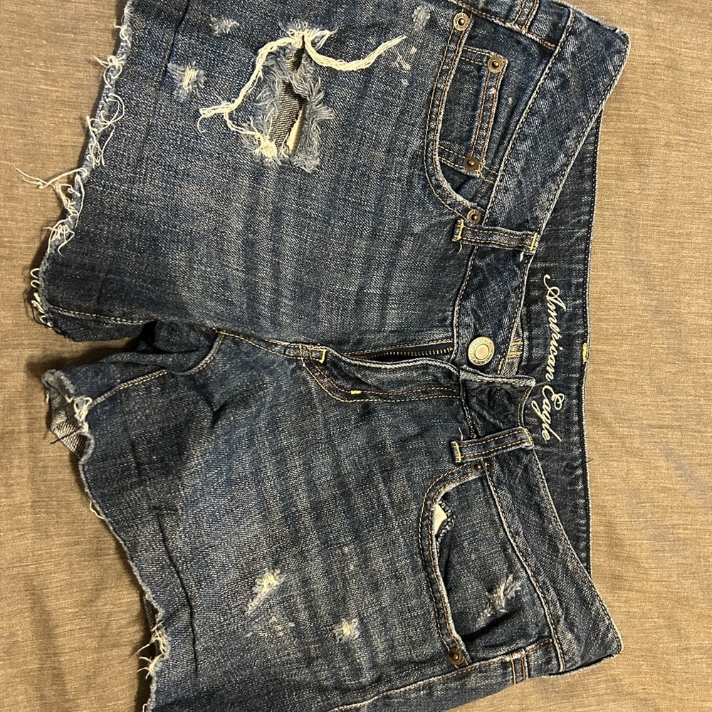 American Eagle Outfitters Ripped Blue Jean Shorts